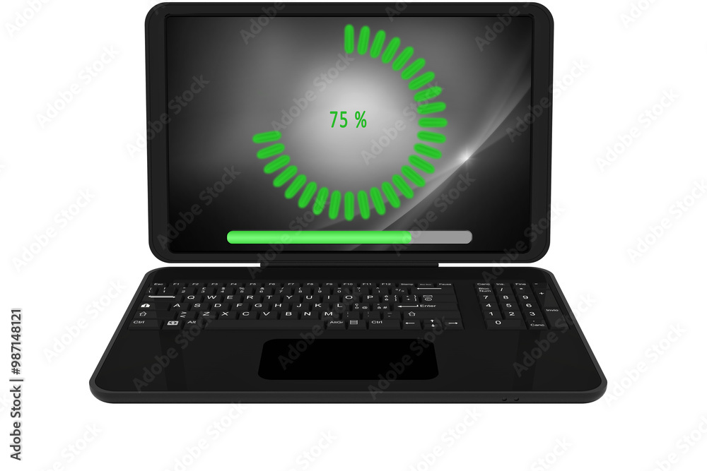 PNG, Trasparente. Computer portatile aperto con simbolo del download dei file.. PNG, Trasparente. Computer portatile aperto con simbolo del download dei file..