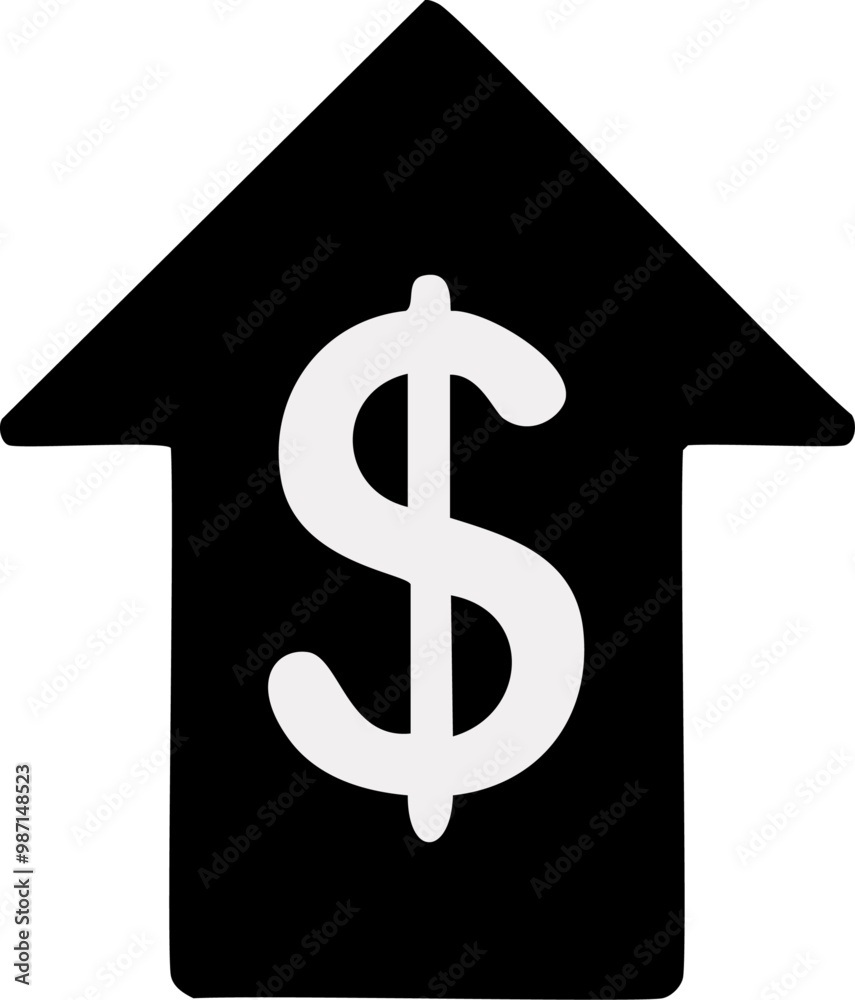 Dollar Value Increase and Exchange Rate Rise Icon Dollar Value Increase and Exchange Rate Rise Icon