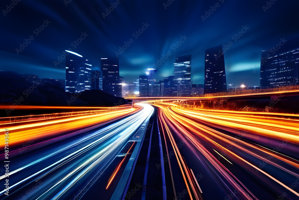 Fototapeta premium traffic at night