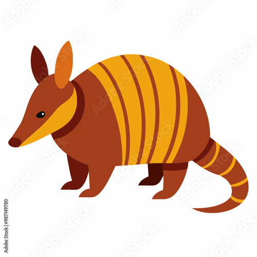 Brazilian three-banded armadillo vector design on a white background