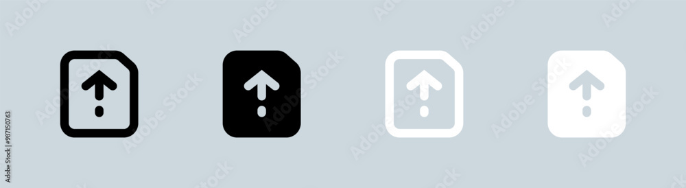 Upload icon set in black and white. Arrow signs vector illustration. Upload icon set in black and white. Arrow signs vector illustration.