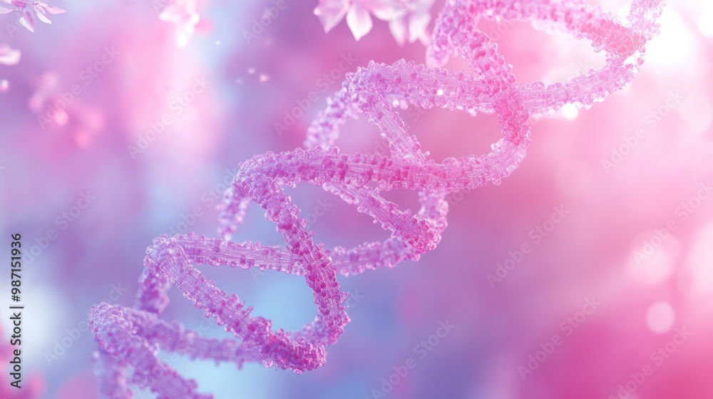 DNA Strand Against a Delicate Background DNA Strand Against a Delicate Background
