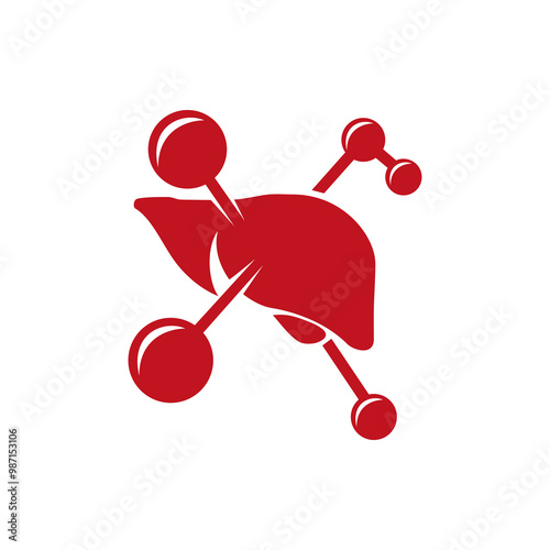 Modern logo design for the chemical liver which is included in the body organs.