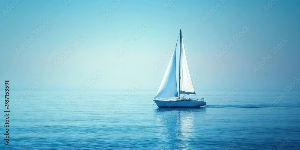 Fototapeta premium sailboat gliding across the ocean