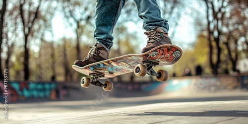 skateboarder in an urban park  photo