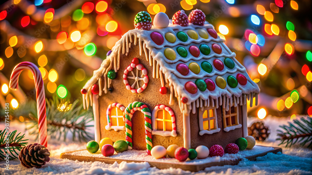 Naklejka premium christmas gingerbread house