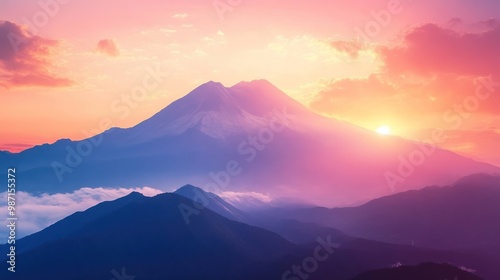 Mountain Landscape at Sunset