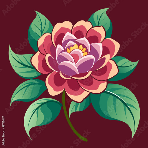 Elegant Flower Design AI Vector - Royalty Free SVG