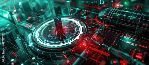 Wallpaper Mural Sleek and dynamic futuristic holographic interface with advanced digital data visualization analytics and control panel systems  Represents the future of high tech innovation technology Torontodigital.ca