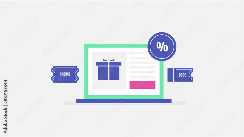 eCommerce discount coupons, Creative coupons for eCommerce sales campaign, Customer using coupon for online discounts, Animation video clip. eCommerce discount coupons, Creative coupons for eCommerce sales campaign, Customer using coupon for online discounts, Animation video clip.
