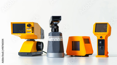 Sun photometers for measuring aerosol optical thickness and atmospheric turbidity isolated on white background