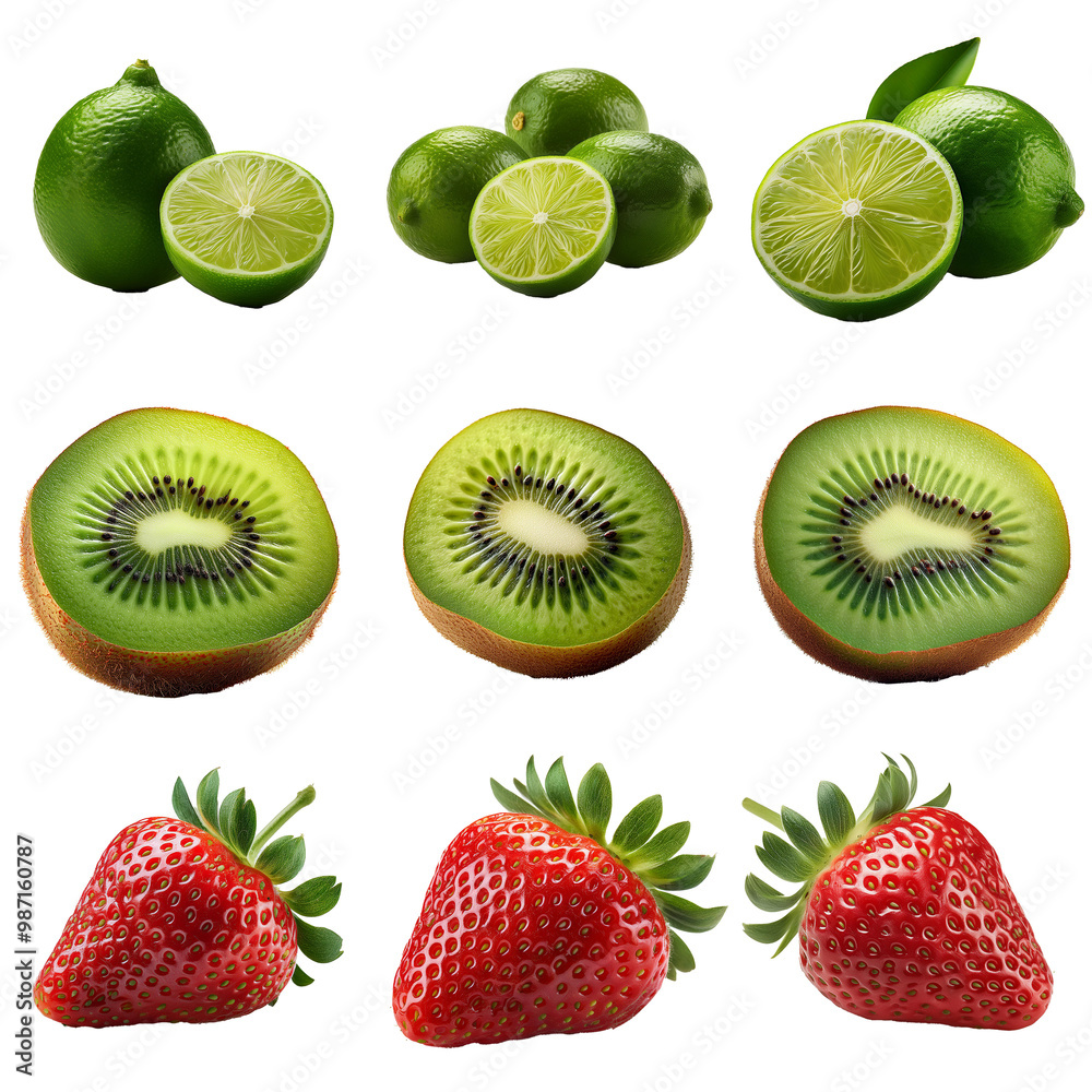 A collage of fresh fruit. A collage of fresh fruit.