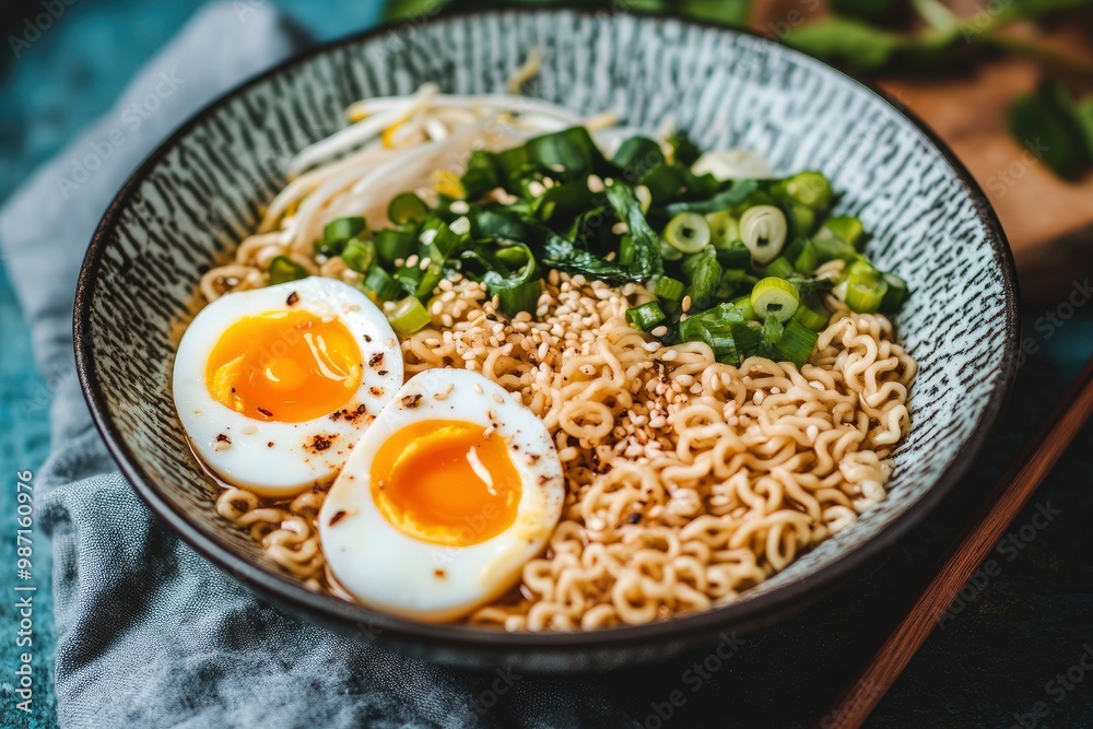 homemade ramen with eggs and noodles , ai homemade ramen with eggs and noodles , ai