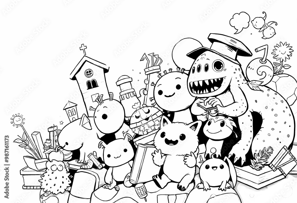 Monster Coloring Book Monster Coloring Book