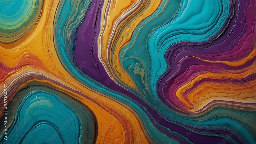 fluid art of textured layers flat surface background