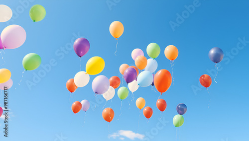 colorful balloons in the sky