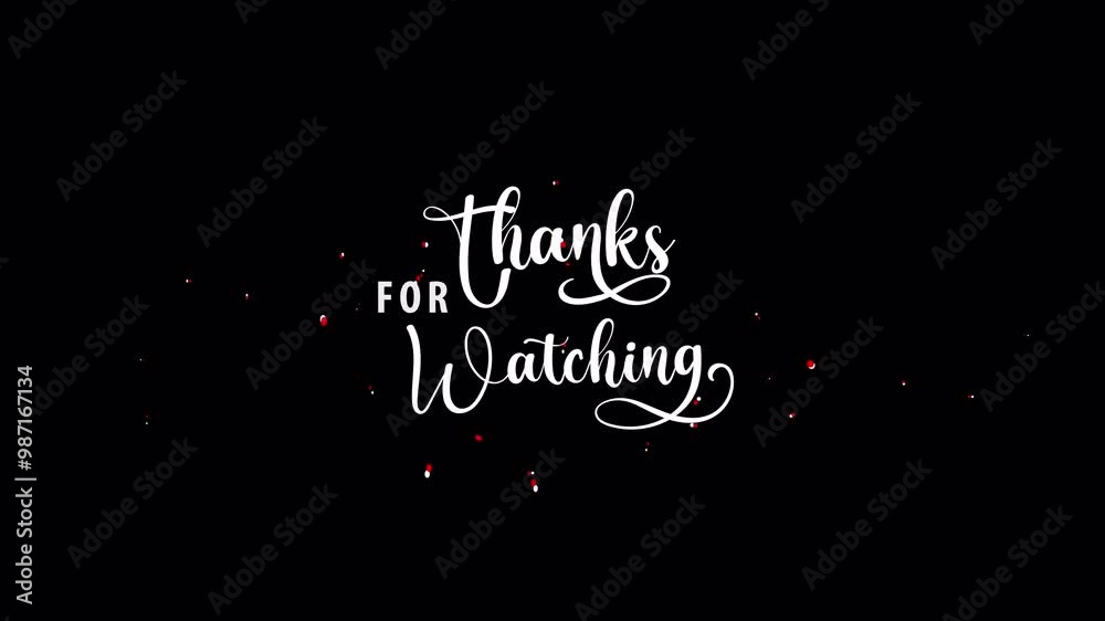 Animated Thanks For watching, Handwritten calligraphy lettering text ...