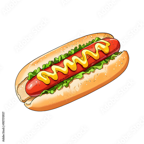 delicious hotdog on transparent background