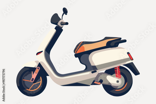 Modern electric scooter illustration