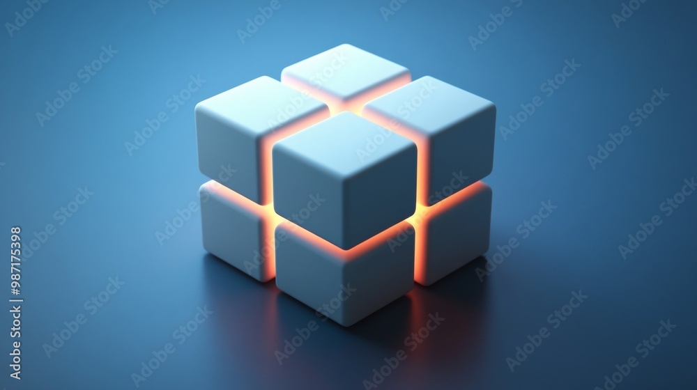A cube with a light on it A cube with a light on it
