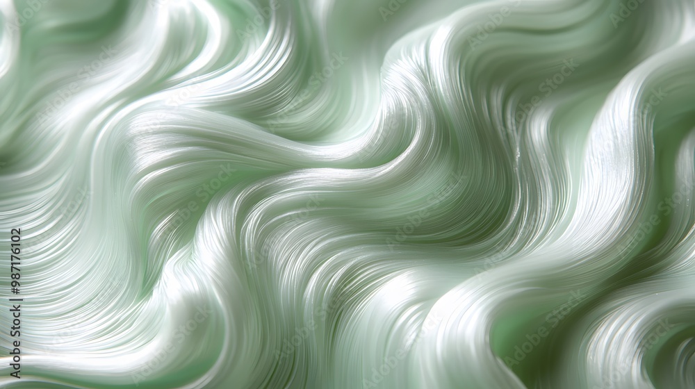 Obraz premium Abstract Green Swirling Fabric Texture.