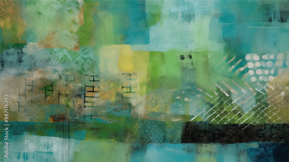 contemporary Abstract arts paint on mixed media for wall poster, abstract background