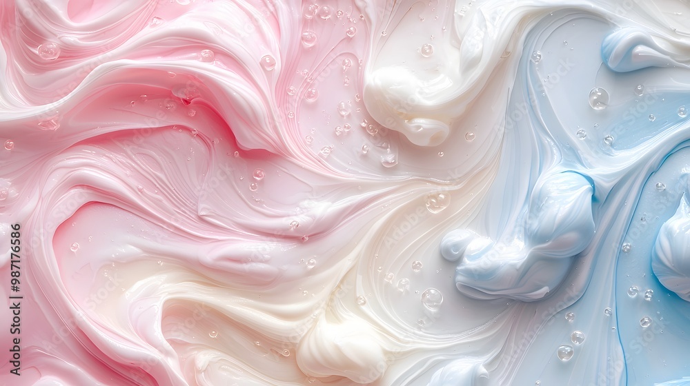 Abstract Swirling Cream with Bubbles Abstract Swirling Cream with Bubbles