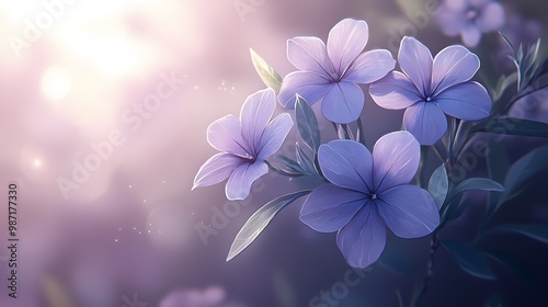 Delicate Purple Flowers in Soft Light.