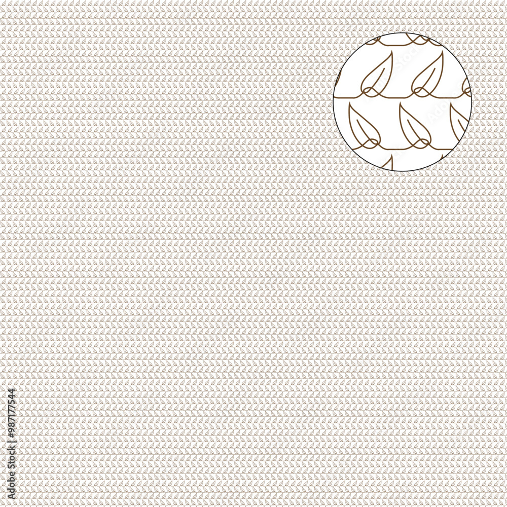 Decorative vector guilloche background grid with quill/nib/feather pattern