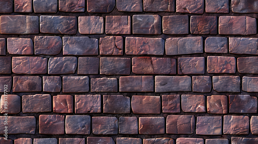 Detailed close up of rectangular polished brick wall pattern Detailed close up of rectangular polished brick wall pattern