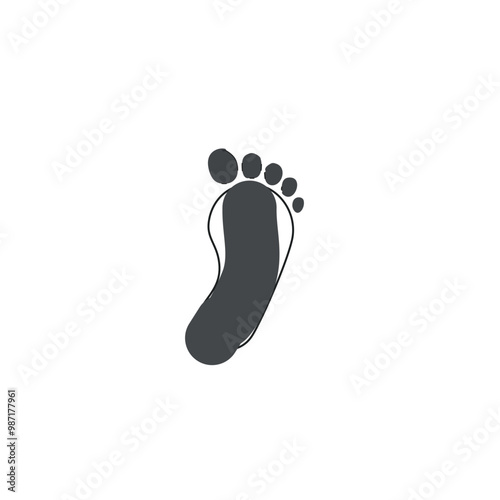 Foot print icon in flat style. Foot vector illustration on white isolated background.