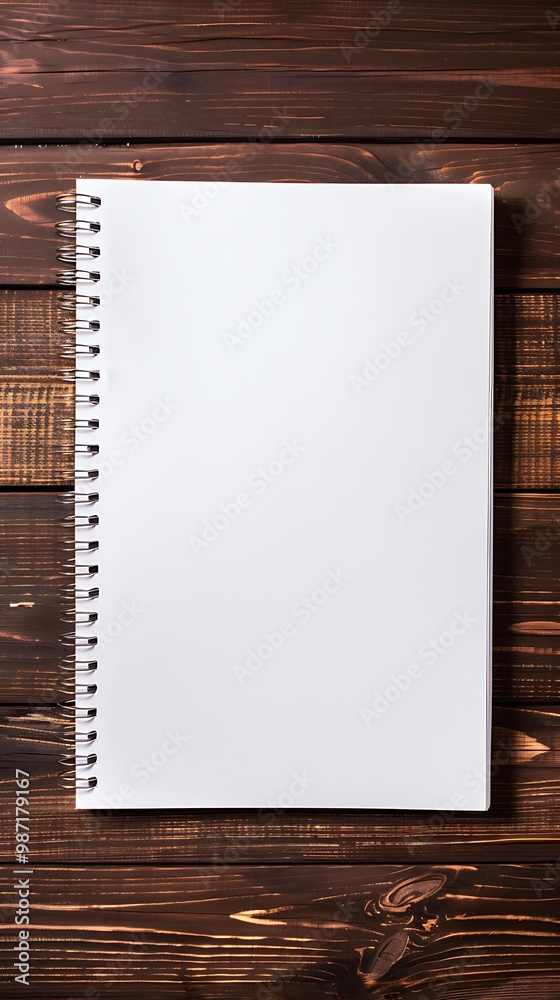 Blank notebook on wood background Blank notebook on wood background