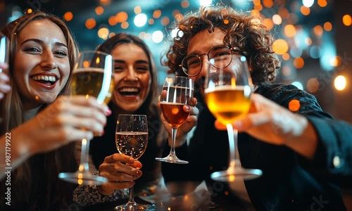 Friends Toasting at a Celebration