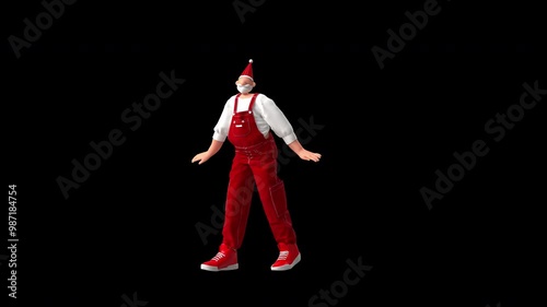 3D render of Santa Claus dancing joyfully in
Christmas festival with transparent background.
