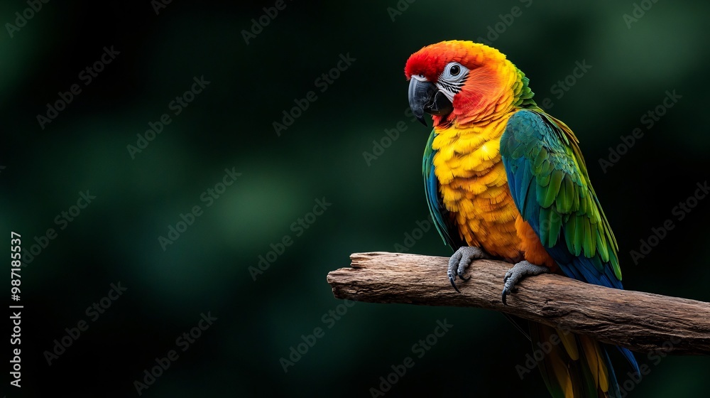 Fototapeta premium Colorful Macaw Parrot on Branch
