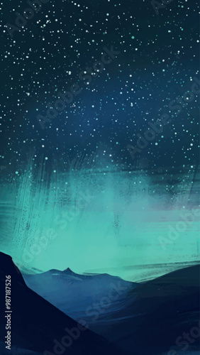 Ethereal night sky painting