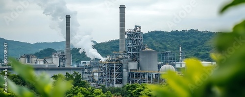 Gas separation industry or eco-energy for sustainable energy saving, environmentally friendly industry, low carbon emissions.