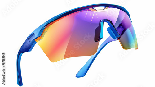 Sports sunglasses for eye protection and glare reduction isolated on white background