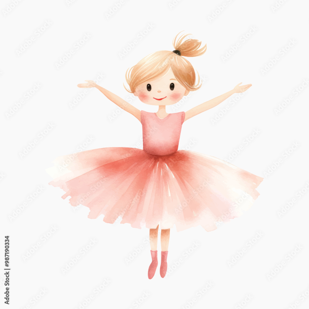 Cute watercolor ballerina illustration Cute watercolor ballerina illustration