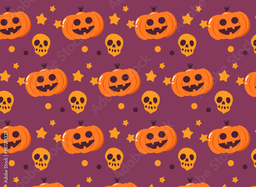halloween pumpkins  cartoon cute with  pattern  characters, cartoon ghost print for wrapping paper