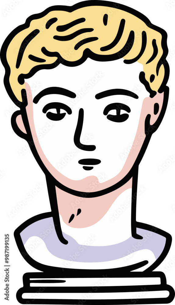 Fototapeta premium Stylized Vector Bust of a Classical Male Figure