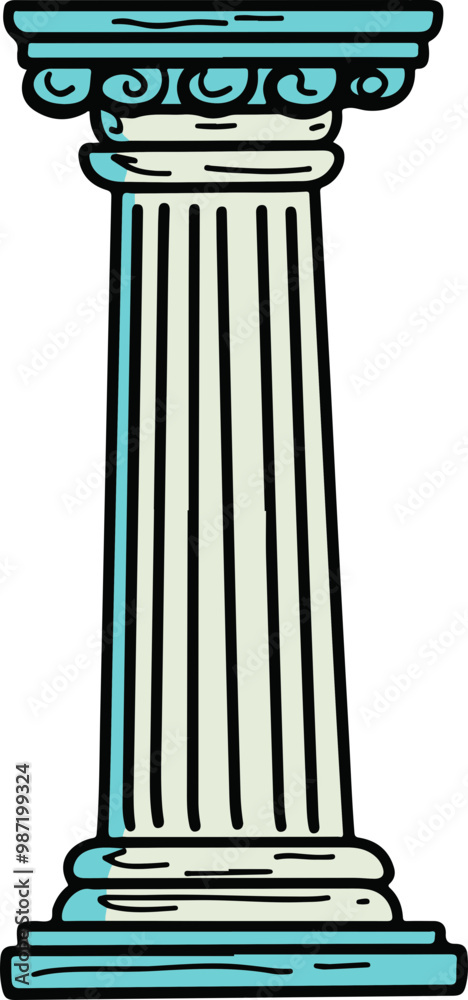 Stylized Vector Column with Decorative Capital Stylized Vector Column with Decorative Capital