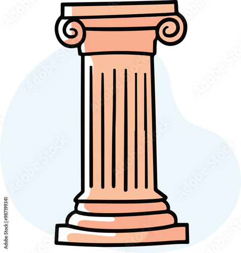 Stylized Vector of a Classical Column Design