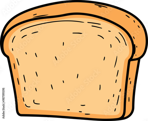 Vector Illustration of a Simple Bread Slice