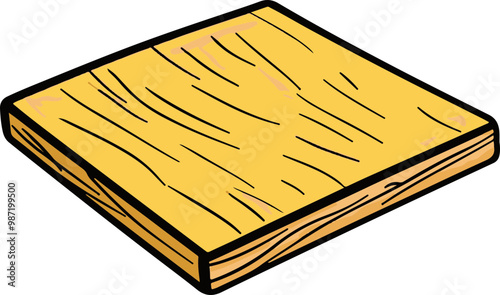 Vector Illustration of a Wooden Plank with Texture