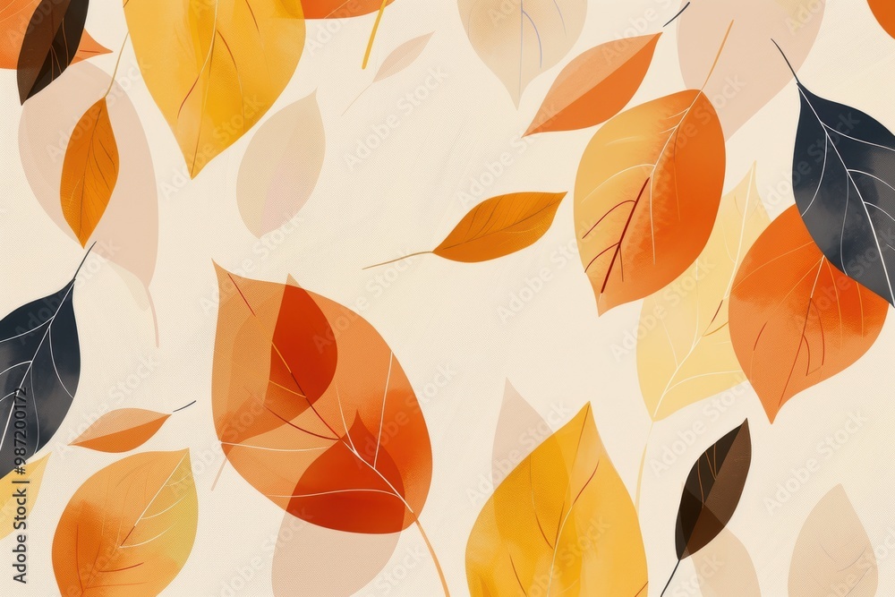 Elegant Autumn Abstract with Geometric Leaf Patterns in Muted Gold, Orange, and Brown Tones Elegant Autumn Abstract with Geometric Leaf Patterns in Muted Gold, Orange, and Brown Tones