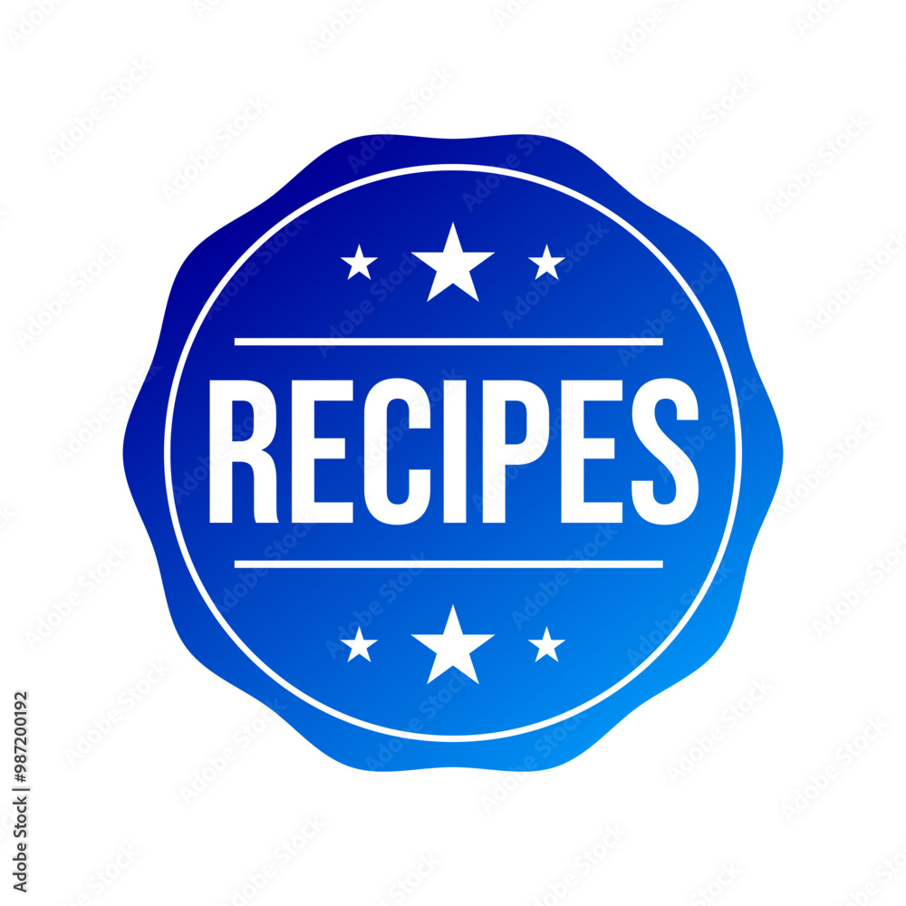 Recipes delicious healthy foods icon badge design vector Recipes delicious healthy foods icon badge design vector