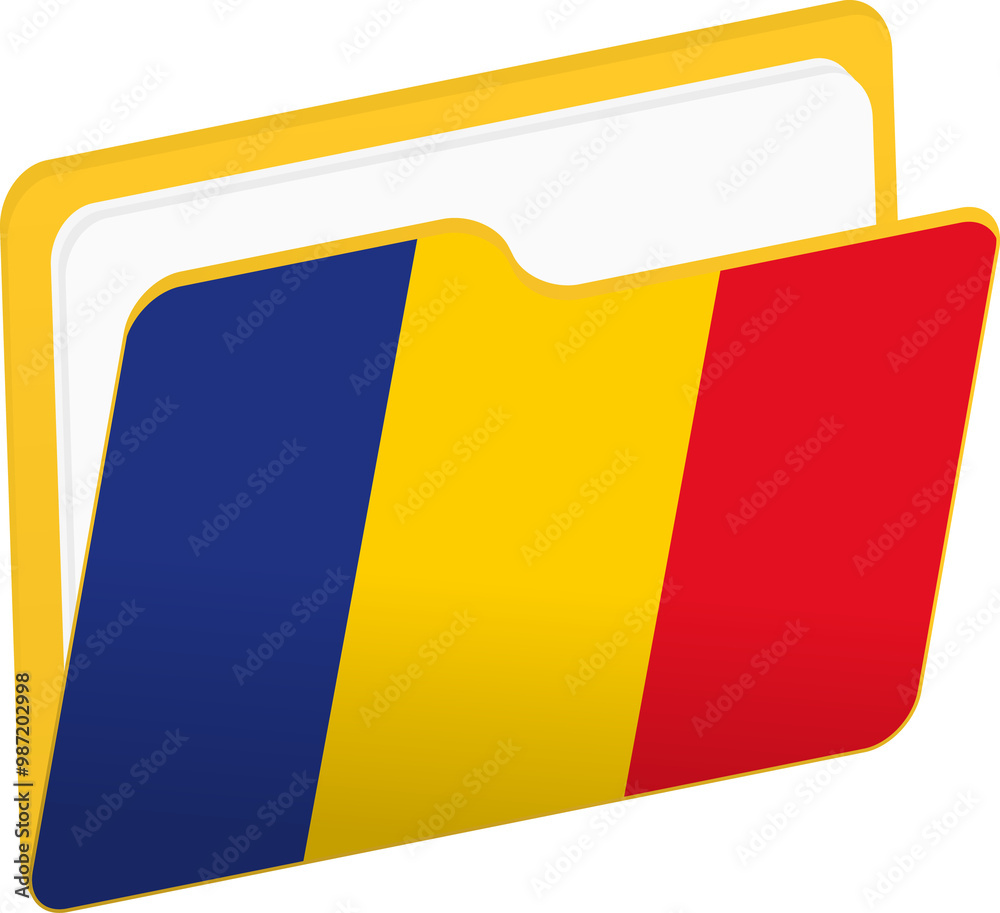 Fototapeta premium File folder icon with flag of Romania