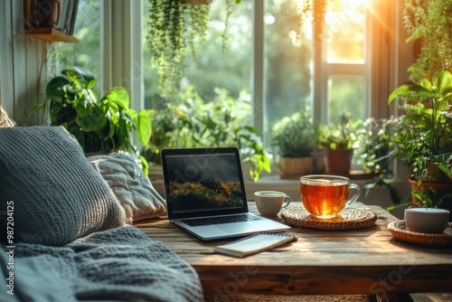 Cozy Home Office with Sunbeams