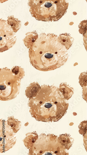 Cute teddy bear pattern design